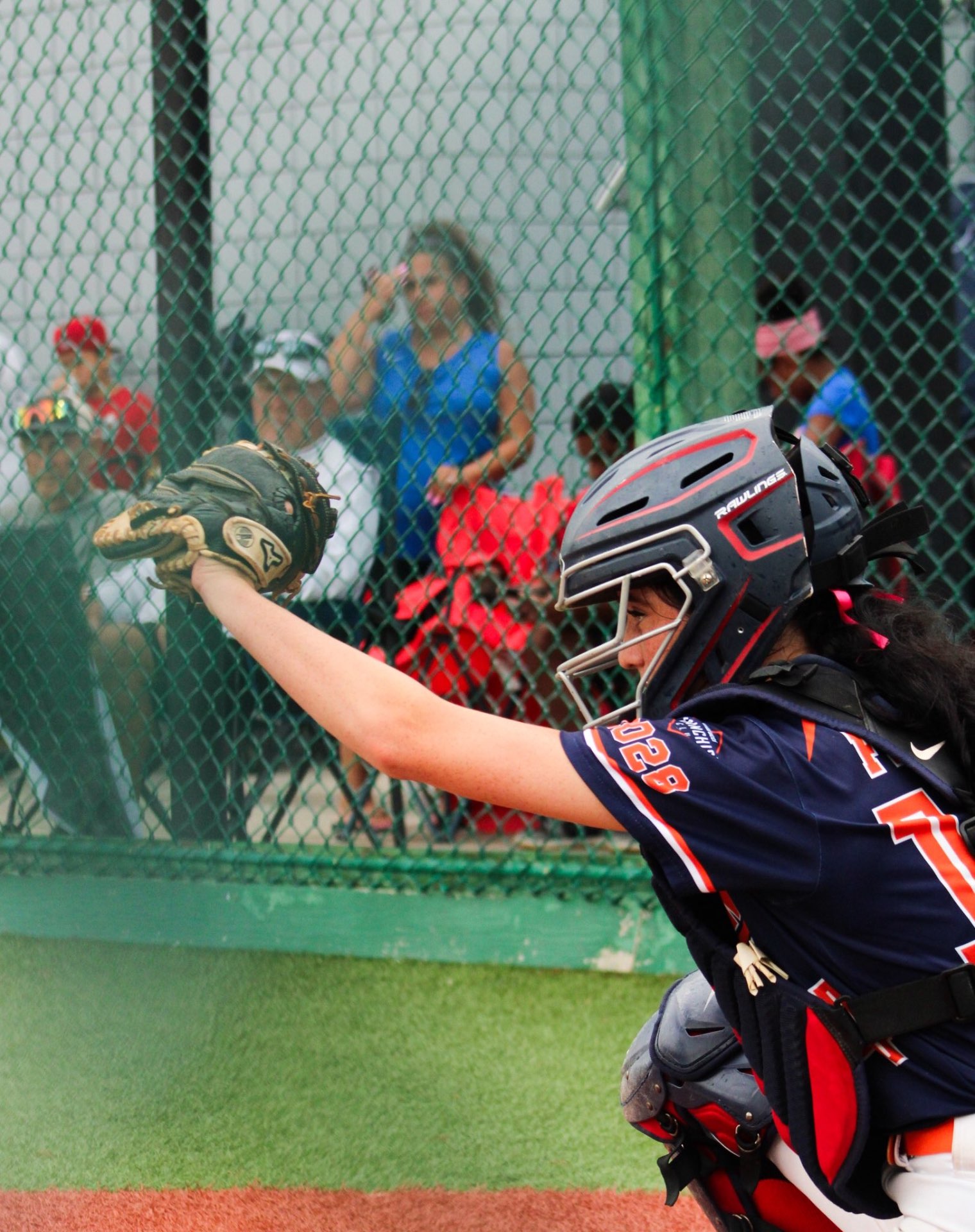 Jade Fisher, catcher for EC Bullets Premier Todd
